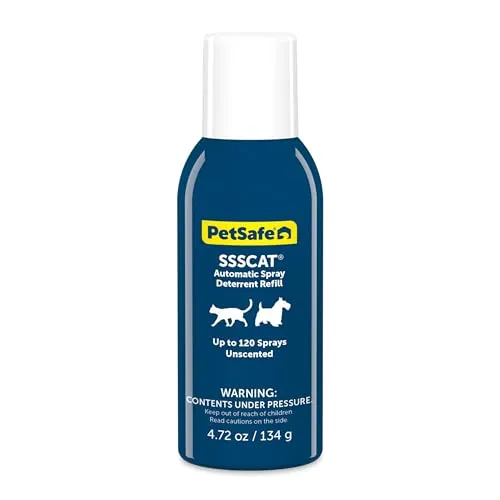 Produktbild PetSafe SSSCAT Nachfüllpatrone für das SSSCAT automatische Fernhaltespray für Haustiere, schützt Oberflächen und Möbel vor Katzen und Hunden, sicher, geruchlos und fleckenfrei, bis zu 120 Sprühstöße