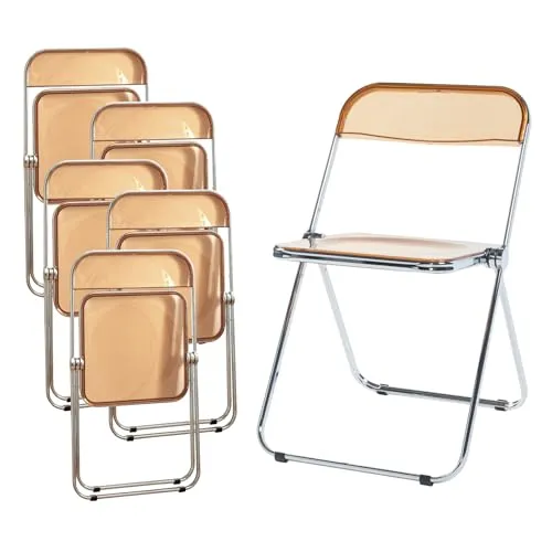 en.casa Klappstuhl 'Pornainen' 6er Set in orange von en.casa