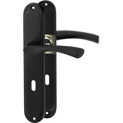 Szchwarze, klassische Türbeschläge ROMA BB-Langschildgarnitur für Zimmertüren Türbeschlag; Türgriff; Türklinke, Drückergarnitur - Schwarz