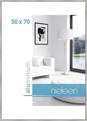 Alurahmen Classic 50x70 cm silber matt - Moderner Bilderrahmen aus hochwertigem Aluminium, ideal für jeden Raum. Perfekt für deine schönsten Erinnerungen in einem eleganten Design.