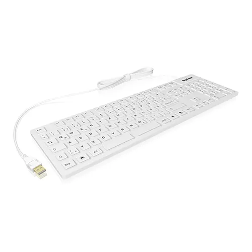 Keysonic KSK-8030IN (DE) Industrietastatur 105T - Robuste weiße Tastatur für industrielle Anwendungen - Tastaturen, ideal für industrielle Umgebungen mit wasserdichtem und staubdichtem Design für maximale Langlebigkeit.