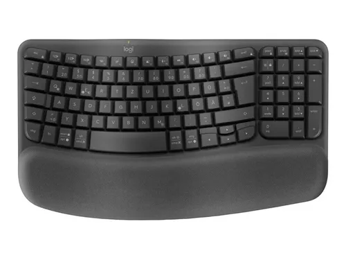 Logitech Wave Keys Graphit - Ergonomische Tastatur für Zuhause und Büro: Genießen Sie bequemes Schreiben den ganzen Tag mit verbesserter Handgelenkunterstützung und kabelloser Konnektivität.