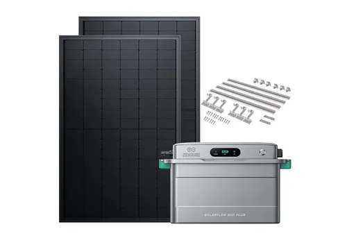 SolarMars Balkonkraftwerk 1000W mit Zendure SolarFlow 800 PLUS - Effizientes Balkonkraftwerk mit 2 Solarmodulen (500 W), intelligentem Energiemanagement und umfassendem Sicherheitssystem. Ideal für Mietwohnungen und Eigenheime.
