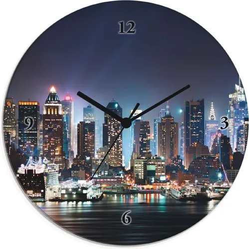 ARTLAND Wanddeko Wanduhr New York City Times Square in blau von ARTland