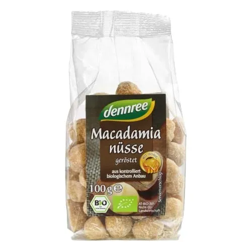 dennree Macadamianüsse mit Honig, geröstet (100 g) - Bio