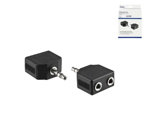 DINIC Audioadapter 3,5mm Stecker - 2x Buchse, Audio-Video-Kabel, #1907286