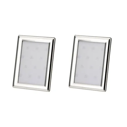 your castle 2er Set Bilderrahmen Fotorahmen gewölbt glatt poliert für Fotos 7x5cm geeignet, versilbert Anlaufgeschützt