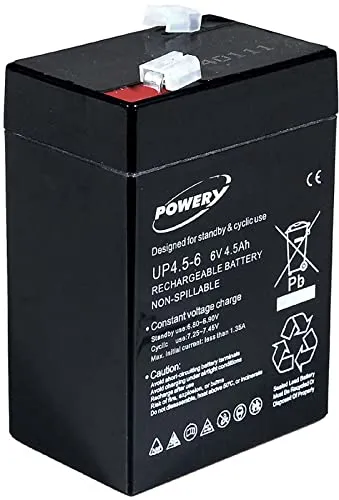 akku-net Blei-Gel-Akku für Reinigungsmaschinen Rasenmäher 6V 4,5Ah (ersetzt auch 4Ah 5Ah), 6V, Lead-Acid