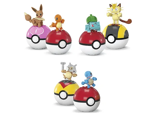 MEGA HPX11 Pokémon 2er Pokéball Set - Spielset mit 2 Pokébällen, kompatibel mit MEGA und anderen Marken. Fördert Kreativität und Problemlösungsfähigkeiten, ideal für Kinder ab 7 Jahren.