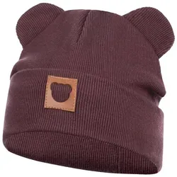 Smarilla Jerseymütze Übergangsmütze Baumwollmütze Beanie Bärenohren braun 42-44