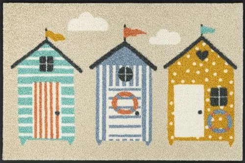 wash+dry by Kleen-Tex Fußmatte Beachhut, rechteckig - Fußmatte in rechteckiger Form, aus 100% Polyamid, ideal für den Innen- und Außenbereich, mit rutschfestem Nitrilgummi-Rücken für sicheren Halt.