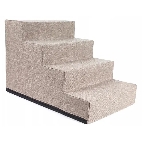 Hundetreppe XL 4 Stufen mit Stoffbezug für Hunde und Katzen - Praktische Aufstiegshilfe mit 4 stabilen Stufen für Haustiere. Abnehmbarer Bezug, rutschfest und maschinenwaschbar – ideal für mehr Komfort und Sicherheit im Innenbereich.