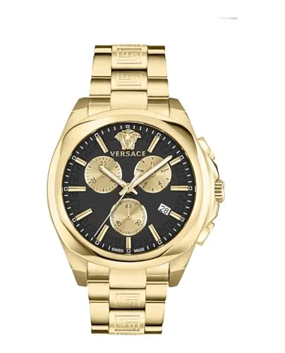 Versace Damen Uhr Armbanduhr Edelstahl Chrono Lady VE3CA0723 - Goldfarben/Schwarz