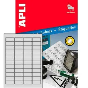APLI Etiketten 10066 silber 4,7 x 21,2 - Sonstige Etiketten, wetterfest und extrem reißfest – ideal zur Kennzeichnung von elektrischen Bauteilen, permanent haftend und für Drucker geeignet.