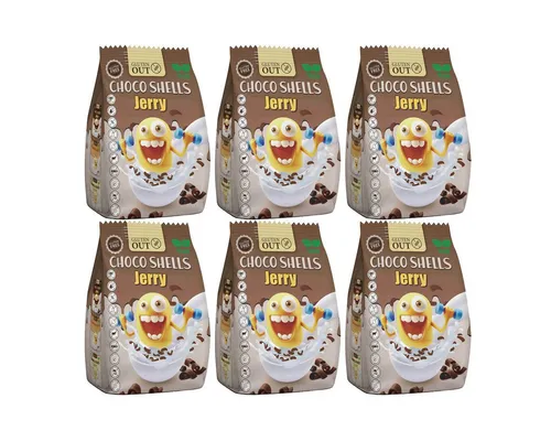 Nerano Cerealien, Nerano Choco Shells Jerry Frühstücksgetreide Vegan 375g 6er Pack
