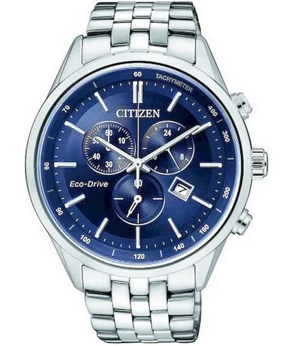 Citizen Silber Herren Armbanduhr AT2141-52L - Sportliche und elegante Armbanduhr mit 100 m Wasserdichtigkeit, Chronograph und Saphirglas – ideal für den aktiven Herren.