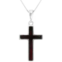 OSTSEE-SCHMUCK Kette mit Anhänger Kreuz - Elegante Kette mit 2-tlg Anhänger aus Silber 925, 50 cm lang und inkl. Etui – das perfekte Schmuckstück für besondere Anlässe.