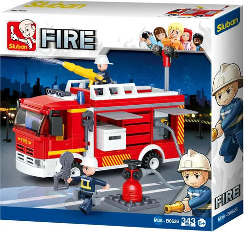 Sluban Model Bricks Set M38-B0626 Fire Conventional Pumper Feuerwehr Auto
