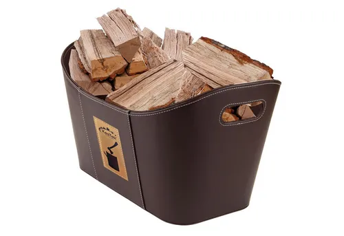 KesTek Kaminholzkorb Salzburg coffee - Kaminholzkorb aus robustem Material, ideal für stilvolle Kaminzimmer, Maße: 35 cm x 31 cm, bringt Ordnung und Eleganz in Ihr Zuhause.