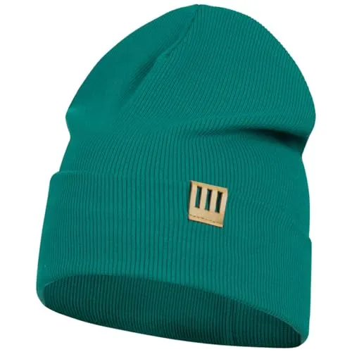 Beanie Mütze für Kinder & Herren Herbst und Winter, 58-60, Smaragdgrün