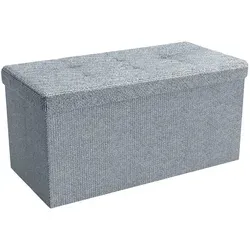 Intirilife Faltbare Sitzbank 76x38x38 cm - Multifunktionaler Hocker in Fels Grau - Hocker mit Stauraum und Deckel, ideal zur Aufbewahrung von Gegenständen und als zusätzliche Sitzgelegenheit. Robustes und elegantes Design, perfekt für jedes Zuhause.