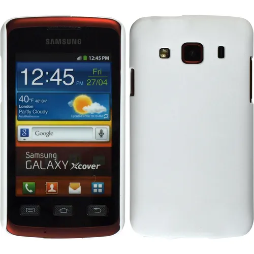 Hardcase für Samsung Galaxy Xcover Hülle weiß gummiert + 2 Schutzfolien
