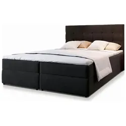 Masseno Boxspringbett GLOS 160x200 cm - Elegantes Polsterbett mit Bonell Matratze und Topper - Betten – Komfort und Stil vereint. Das GLOS Boxspringbett bietet ergonomischen Schlafkomfort, geräumigen Bettkasten und modernes Design in Schwarz mit weichem COSMIC 100 Stoff.