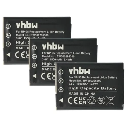vhbw 3X Akku Ersatz für Ricoh DB-90 für Kamera (1500 mAh, 3,6 V, Li-Ion)
