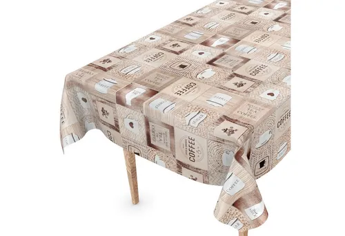 ANRO Tischdecke Tischdecke Wachstuch Essen Braun Robust Wasserabweisend Breite 140 cm, Glatt