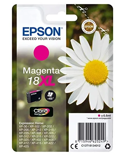 Epson C13T18134022 Original Tintenpatronen - Magenta - Tintenpatrone für Tintenstrahldrucker, liefert bis zu 450 Seiten in lebendigem Magenta - ideal für hochwertige Drucke mit dem XP30.