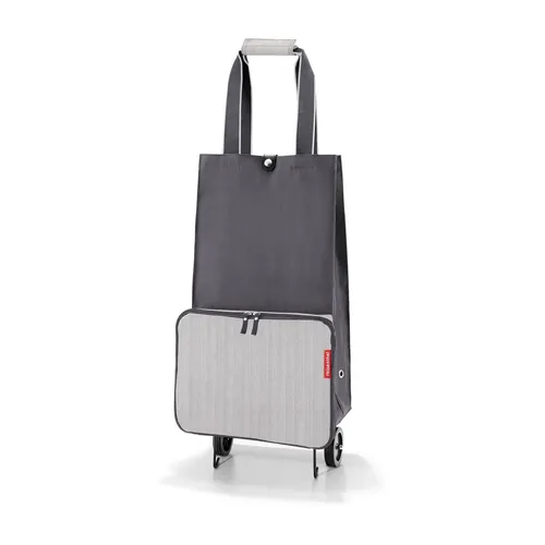 reisenthel foldabletrolley Einkaufstrolley Herringbone Grey 30 L - Einkaufstasche mit 30 L Volumen, faltbar und platzsparend – ideal für umweltbewusste Einkäufe.
