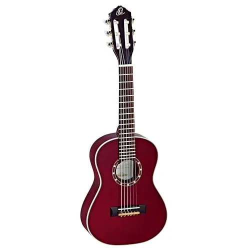 Ortega R121-1/4 WR Wine Red - Klassische Kindergitarre 1/4 - Gitarren für Kinder im Alter von 4-6 Jahren, mit leichter Bauweise, hellen Klang und inklusive stabiler Tasche für einfachen Transport.