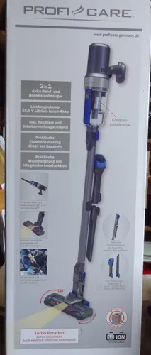 ProfiCare PC-BS 3085 A - Akku Bodenstaubsauger mit 25,9 V Lithium-Ionen-Akku, kabelloses Reinigen und beutellose Edelstahl-Filtertechnik für maximale Flexibilität