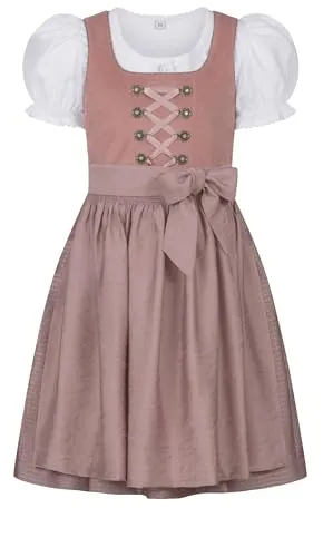 Nübler Kinderdirndl Kim in Peach, Größe:116 in orange von Nübler