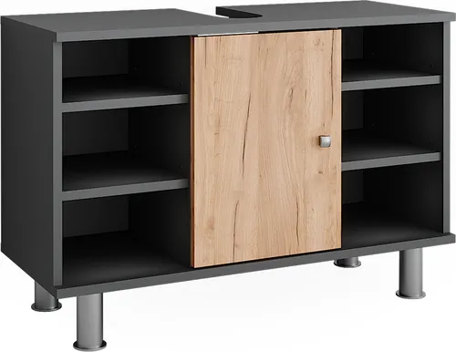 Vicco Waschbeckenunterschrank Fynn, Anthrazit/Goldkraft Eiche, 80 x 54 cm