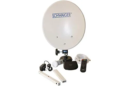 SCHWAIGER SAT 3400 HD SAT-Anlage im Koffer - Komplette SAT-Anlage im praktischen Koffer, ideal für Reisen und Outdoor-Aktivitäten, ermöglicht HD-Fernsehen überall.