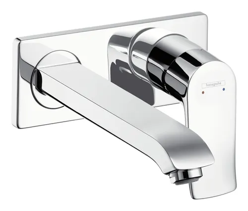 hansgrohe Metris Fertigmontageset 31086000 - Waschtischarmatur mit 225 mm Ausladung, EcoSmart-Technologie für Wasserspareffizienz und Quick Clean Antikalksystem für einfache Pflege.