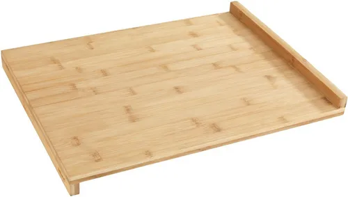 WENKO Schneidebrett mit Anlegekante Mod. Bambus - Schneidebrett aus hochwertigem Bambus mit rutschsicheren Anschlagkanten, ideal zum Teigkneten, Tranchieren von Fleisch und Gemüse – umweltfreundlich und messerschonend!
