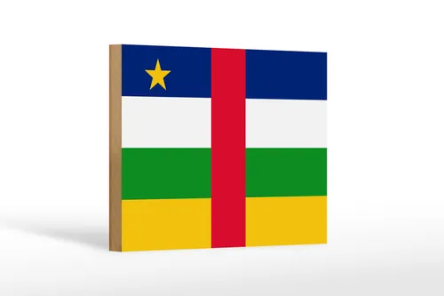 Holzschild Flagge Zentralafrikanischen Republik 18x12 cm Deko Schild