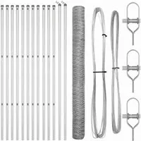 vidaXL Zaun mit Pfosten Silber 1.5 x 25 m - Gartenzäune aus PVC-beschichtetem Stahl, wetterfest und rostbeständig. Ideal für die Abgrenzung von Gärten und Haustieren, sorgt für Sicherheit und Stil.