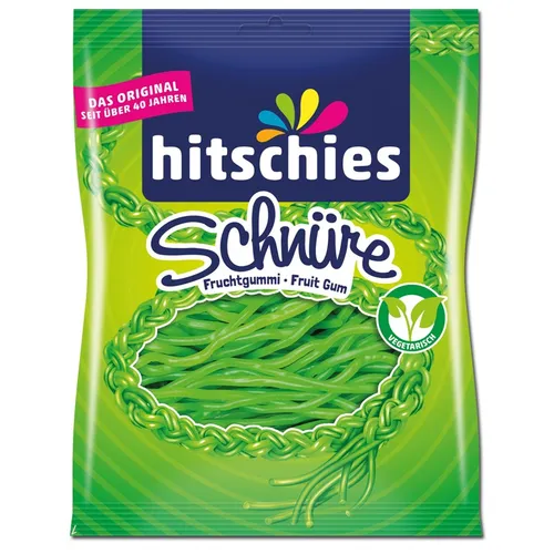 Hitschler Apfel Schnüre, Fruchtgummi, 125g Beutel 10,64€/1kg