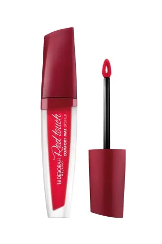 Deborah Milano - Red Touch Lipstick Nr. 7 Fiery Red Flüssiger Lippenstift ohne Transfer Matte Effekt, intensive Farbe, verleiht nährende Lippen, weich und samtig