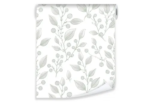 Wallarena Vliestapete Blätter Weiß Grün Natur Wohnzimmer Schlafzimmer Tapete, Glatt Matt Waschbar Premium Vlies Tapeten von Wallarena, Blätter, weiß, grün, (Vliestapete - Rollengröße: 10 m (Länge) x 50 cm (Breite), 1 St., Vliestapete - Rollengröße: 10 m (Länge) x 50 cm (Breite), Tapete inkl. Kleister Vliestapete Motivtapete Wandtapete - 10m x 50 cm