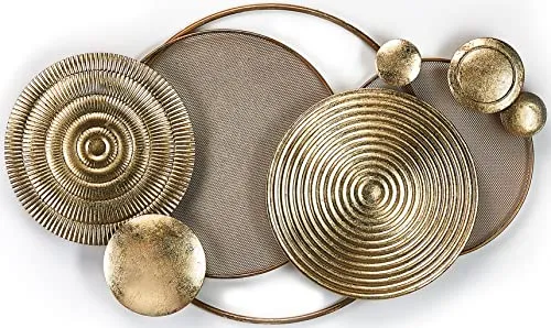 Kobolo Wandbild Metallbild GOLDEN 3D - Kunstdrucke in Goldtönen, beeindruckendes 3D-Design aus 100% Metall für einen modernen Industrial Look.