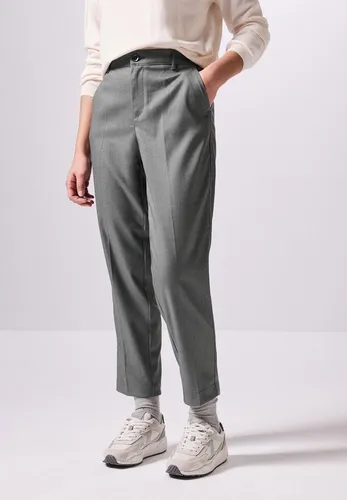 Street One Studio Chino im Melange-Look - Casual Fit High Waist Chino mit Slim Legs im stylischen Melange-Look, ideal für lässige Outfits. Seitliche Taschen und bequemer Materialmix mit Stretchanteil.