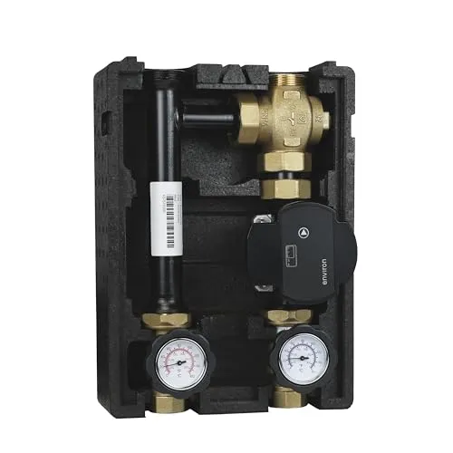 ENVIRON Rücklaufanhebung mit Festwertthermostat 60° - Kompakte, montagefertige Rücklaufanhebung für effiziente Temperaturregelung bei Kesseln von 5 kW bis 50 kW. Ideal für optimale Heizleistung und zuverlässigen Betrieb.