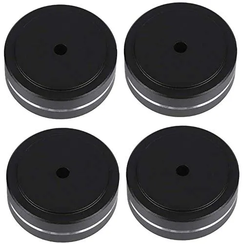 ANCLLO 4 x 40 x 15 mm Lautsprecher-Isolationsfüße, Pad-Ständer, Aluminiumlegierung, Kegelpolster, Isolationsfuß, Pads absorbieren Stöße für Audio-Lautsprecher, Verstärker (schwarz)