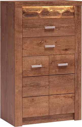 Lomadox INGENIO-161 Hochkommode in Braun – Modernes Sideboard für Ihr Zuhause