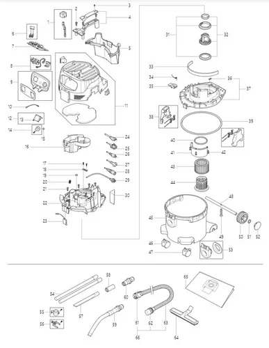 Makita Nass-Trockensauger VC3012L - 30 Liter, 1500 Watt, beutellos und mit Ein- und Ausschaltautomatik für Elektrowerkzeuge
