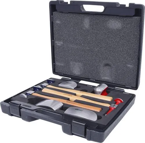 KS Tools 140.2100 Karosserie-Ausbeul-Satz, 7-tlg. - Werkzeug-Set für professionelle Karosseriearbeiten, ideal für die mühelose Behebung von Dellen und Schäden an Fahrzeugen.